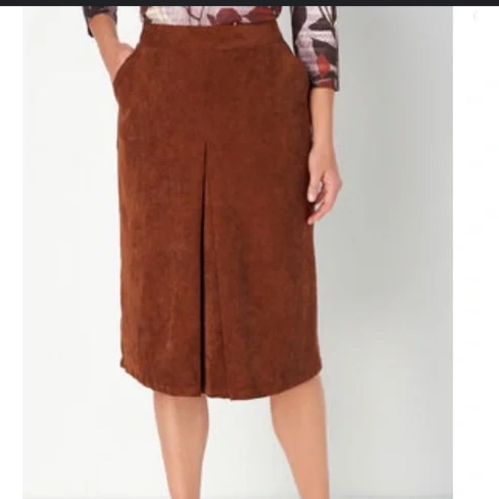 50%offw❤️ Christopher & Banks Brown Corduroy Skirt Size 12 123